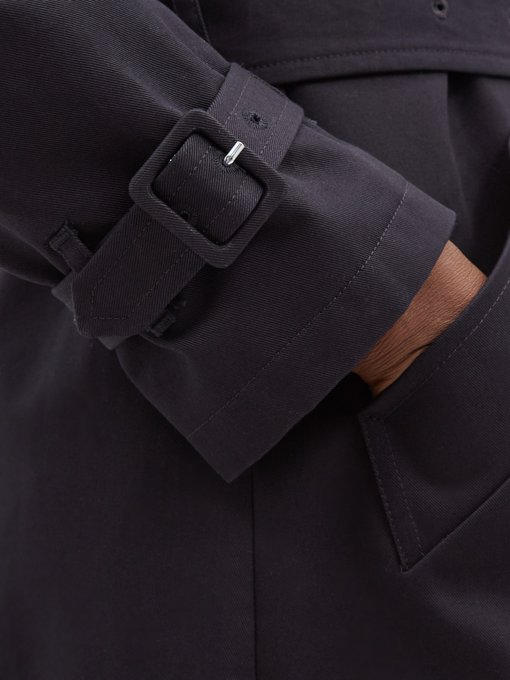 Greta double-breasted cotton trench coat展示图