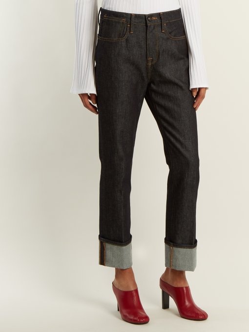 Le Raw oversized-cuff straight-leg denim jeans | Frame | MATCHESFASHION ...