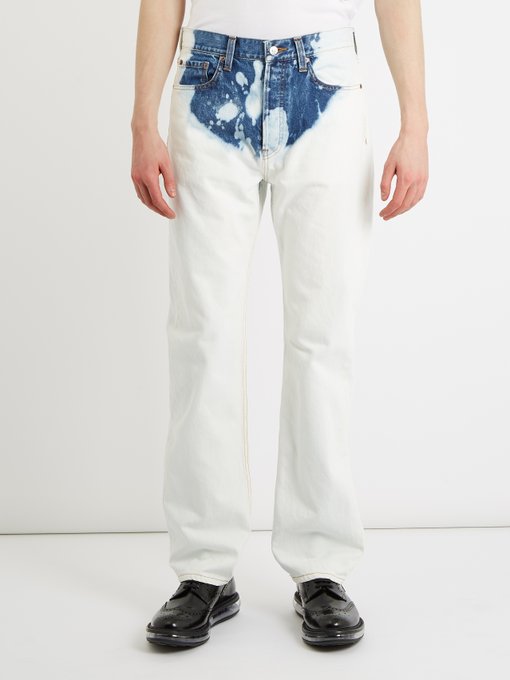 Bleached straight-leg jeans 