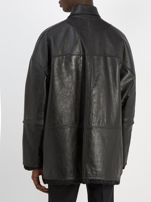 Oversized leather jacket展示图
