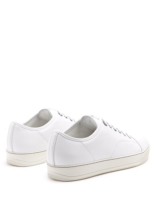 LANVIN Calfskin Leather Low-Top Sneakers In White., Optic White | ModeSens