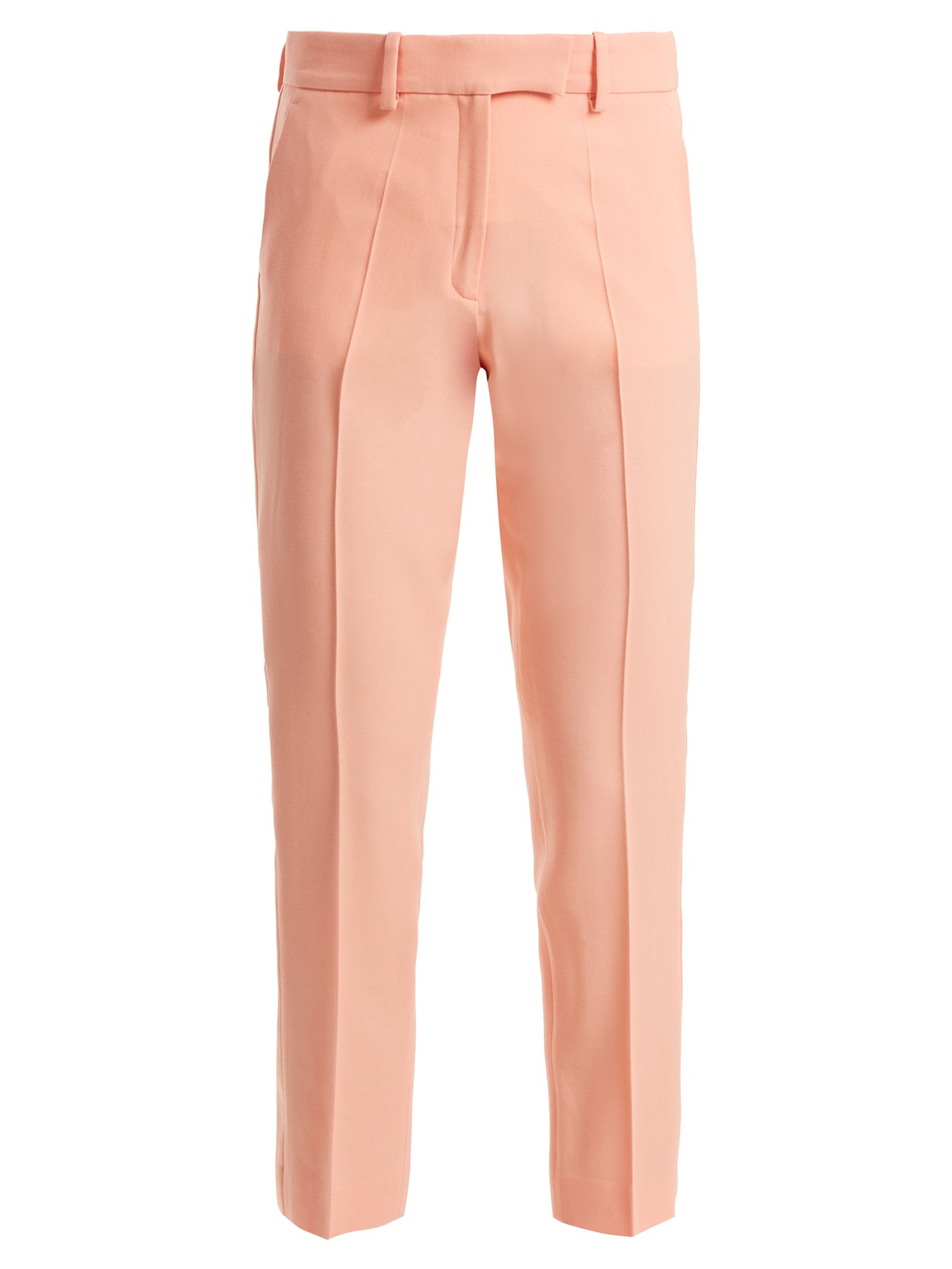 peach cropped trousers