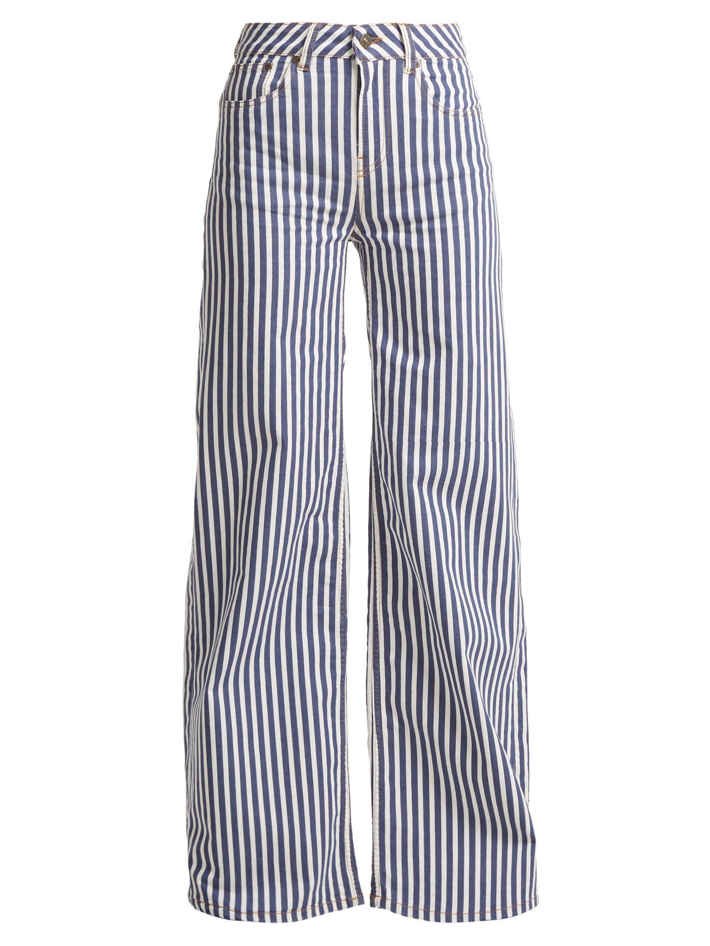 high rise striped jeans