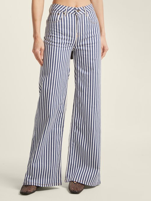 Mega Loon high-rise wide-leg striped jeans展示图