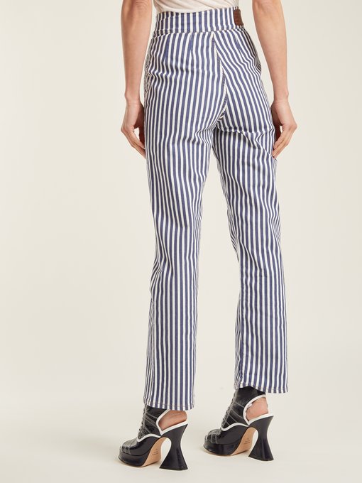 striped straight leg trousers