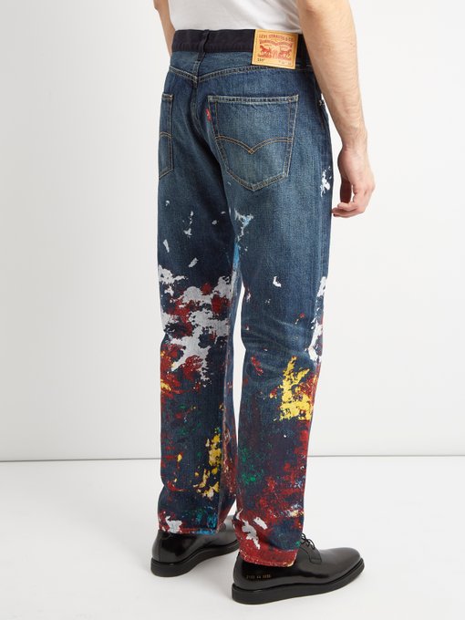 junya watanabe paint splatter jeans