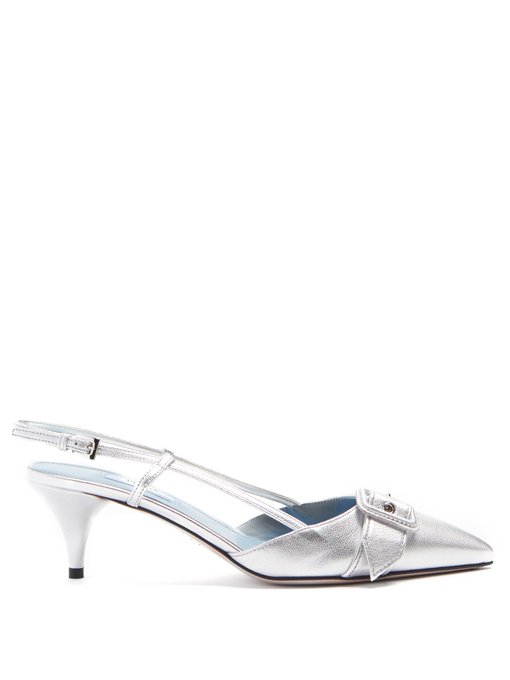 prada silver pumps