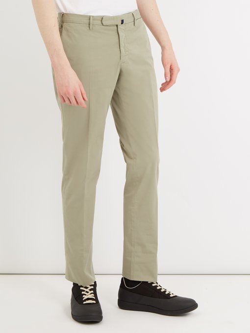Mid-rise slim-leg stretch-cotton chino trousers展示图