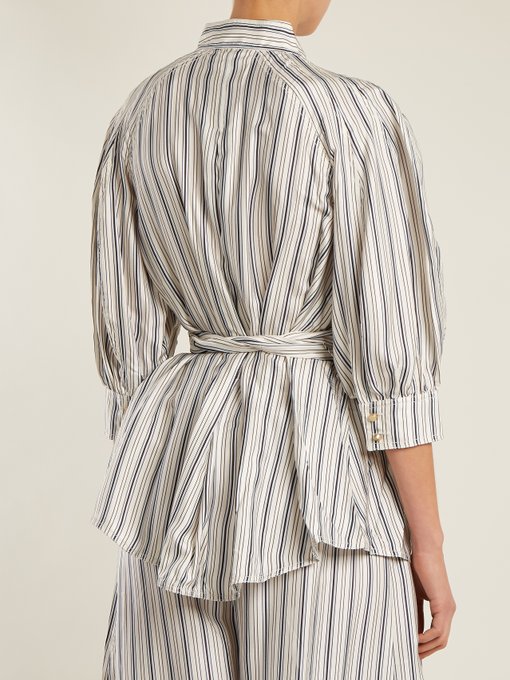 Painted Heart striped satin-twill shirt展示图