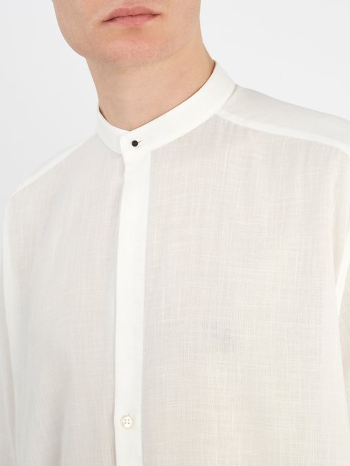 Grandad-collar cotton shirt展示图