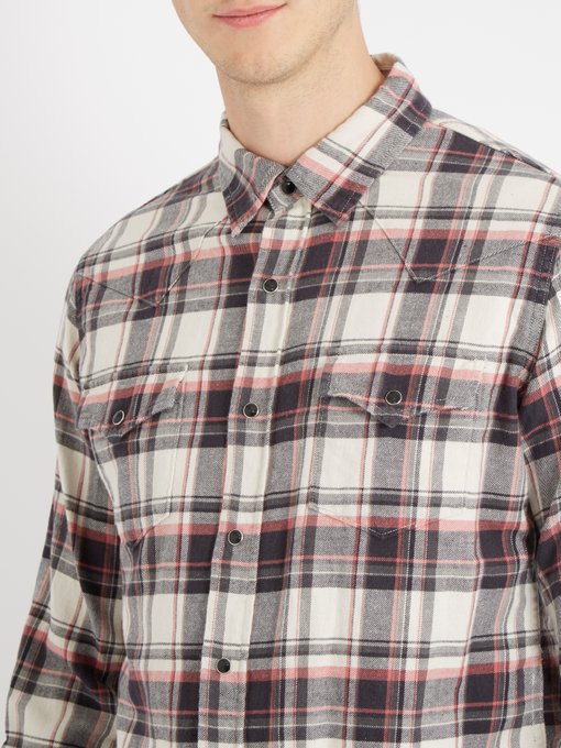 Western checked cotton-blend shirt展示图