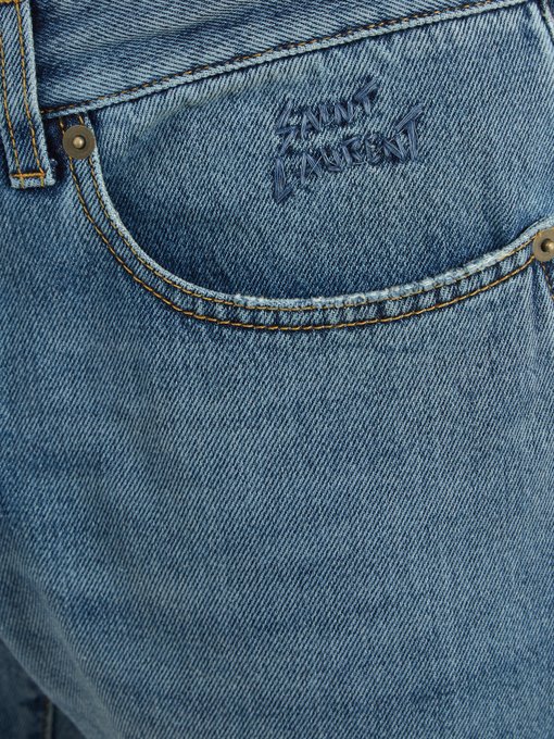saint laurent embroidered jeans