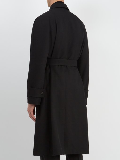 Point-collar wool-twill trench coat展示图
