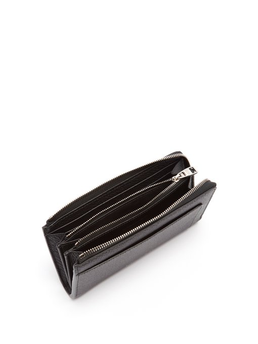Zip-around grained-leather wallet 