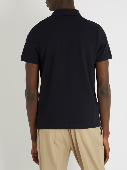 Contrast-collar cotton-piqué polo shirt | Moncler | MATCHESFASHION UK