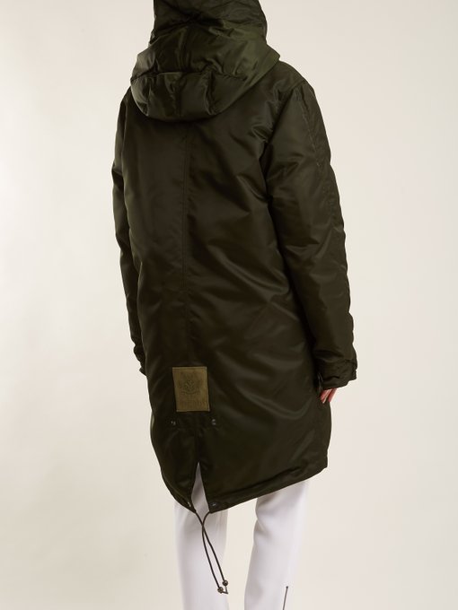Mongolian-fur trimmed hooded shell coat展示图