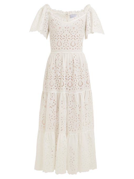 Eyelet-lace cotton-blend dress | Luisa Beccaria | MATCHESFASHION US