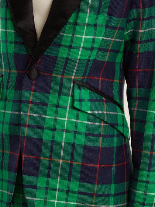 Pammy tartan contrast-lapel blazer | Charles Jeffrey Loverboy ...