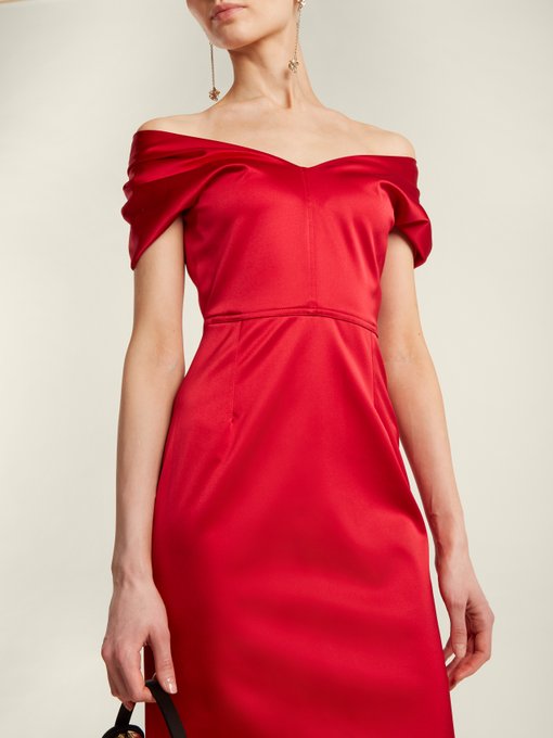 Tamara Off The Shoulder Duchess Satin Dress Emilio De La Morena Matchesfashion Uk