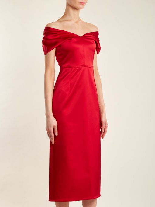 Tamara Off The Shoulder Duchess Satin Dress Emilio De La Morena Matchesfashion Uk