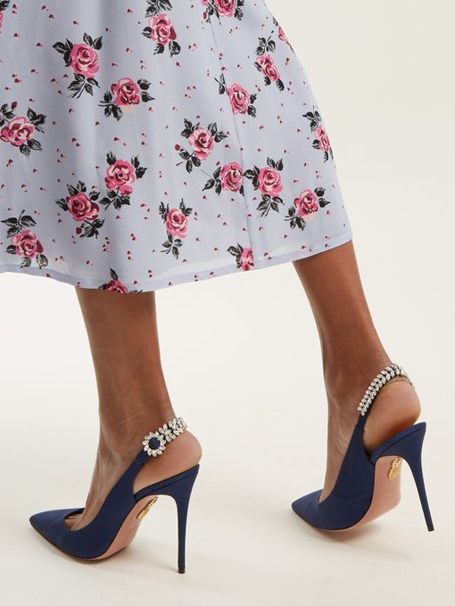 aquazzura blue heels