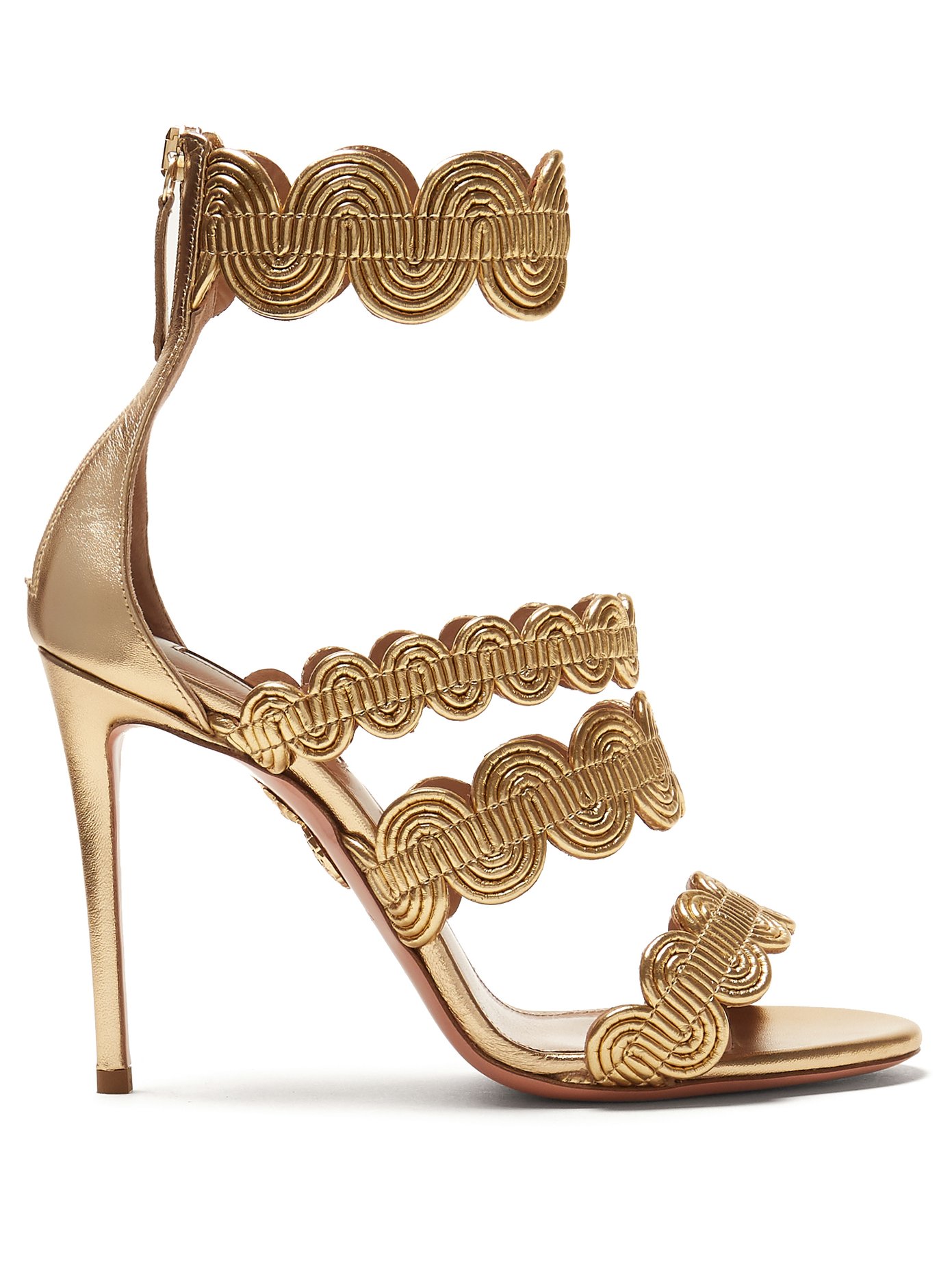 aquazzura gold heels