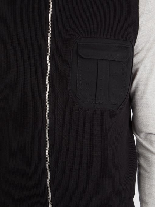 Zip-through ribbed-jersey gilet展示图