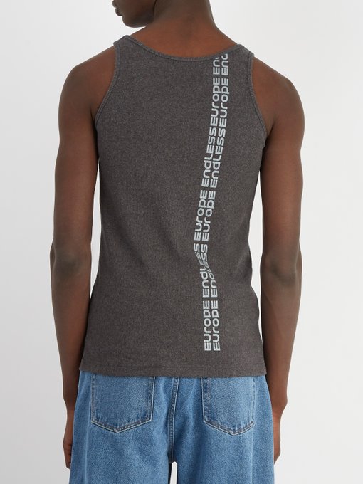 Ali Basic logo-print ribbed-knit cotton vest展示图