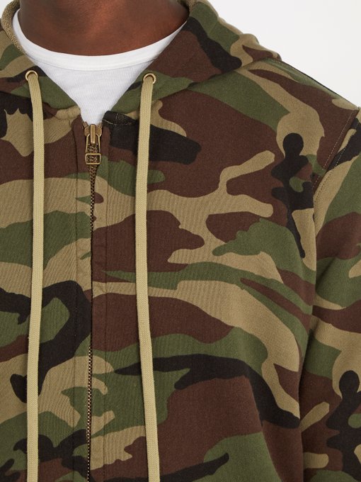 Camouflage-print hooded cotton sweatshirt展示图
