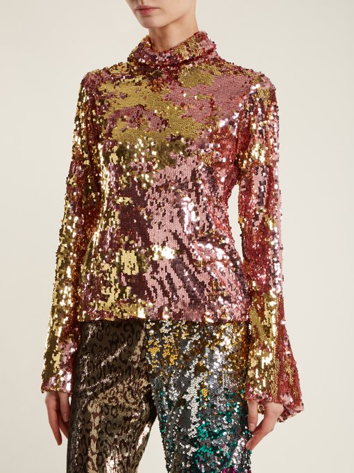 Sequin-embellished high-neck top | Halpern | MATCHESFASHION US