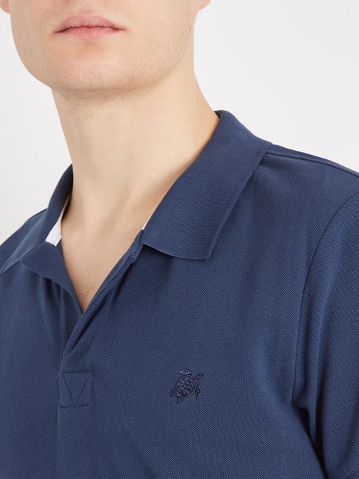 Logo-embroidered cotton-piqué polo shirt展示图