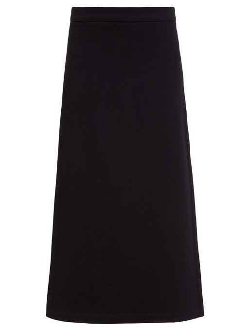 Split-side wool-blend twill A-line midi skirt | Raey | MATCHESFASHION UK