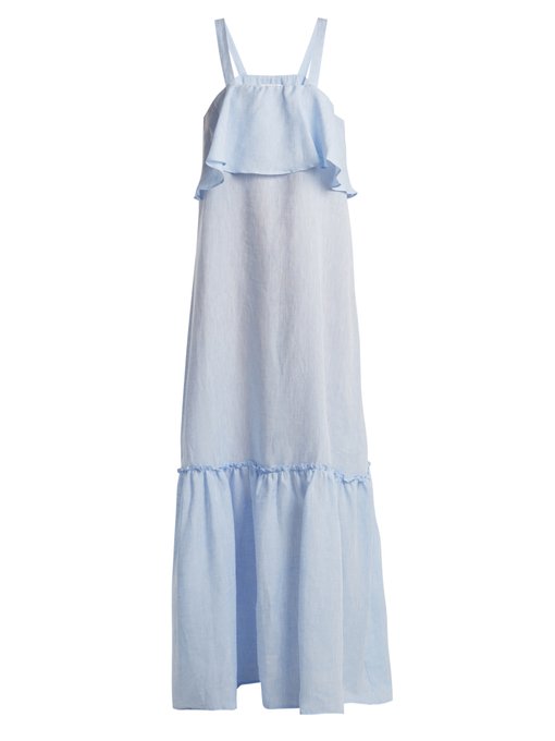 Fluted Panel Raw Cotton Maxi Dress Pour Les Femmes Matchesfashion Fr