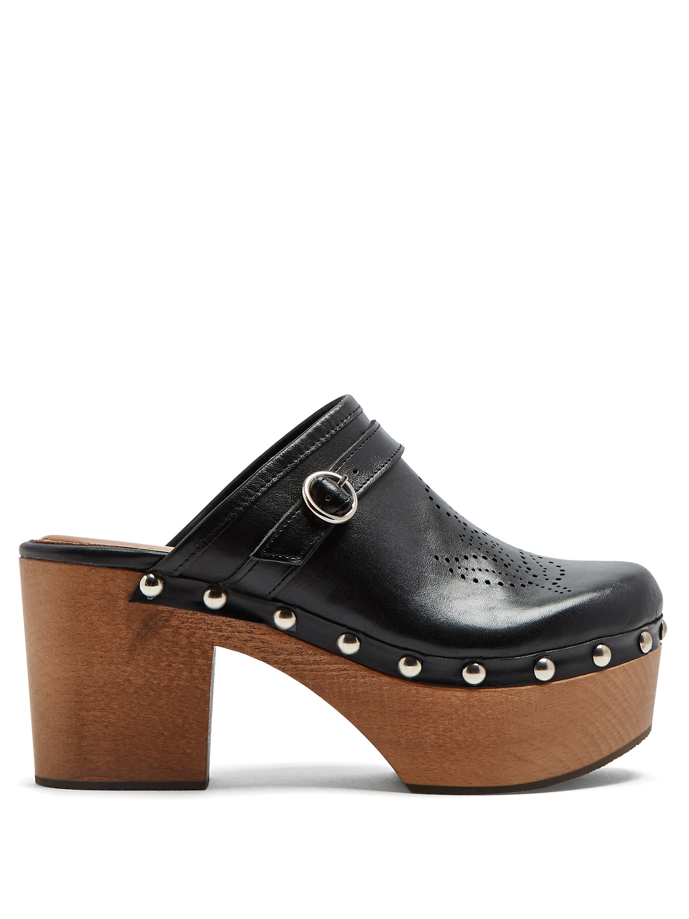 Perforated leather clogs | Alexachung 