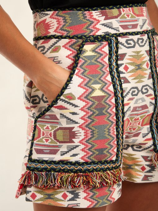 Aztec-jacquard cotton-blend shorts展示图