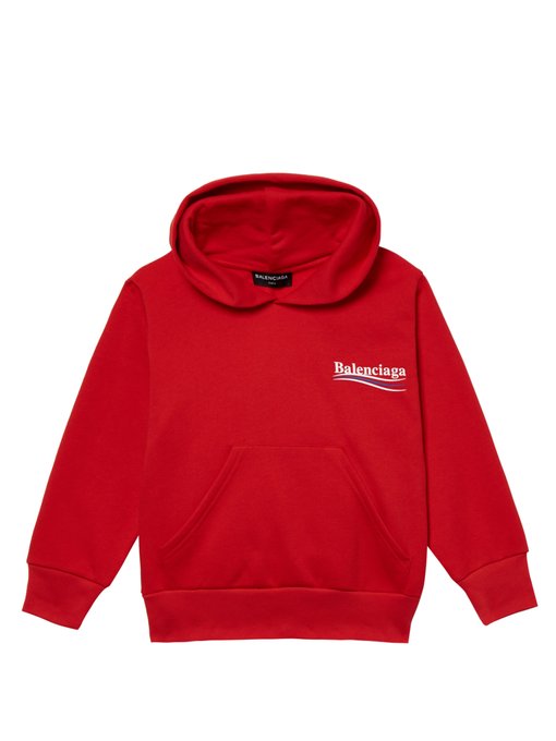 Unisex cotton-blend hooded sweatshirt | Balenciaga Kids | MATCHESFASHION US