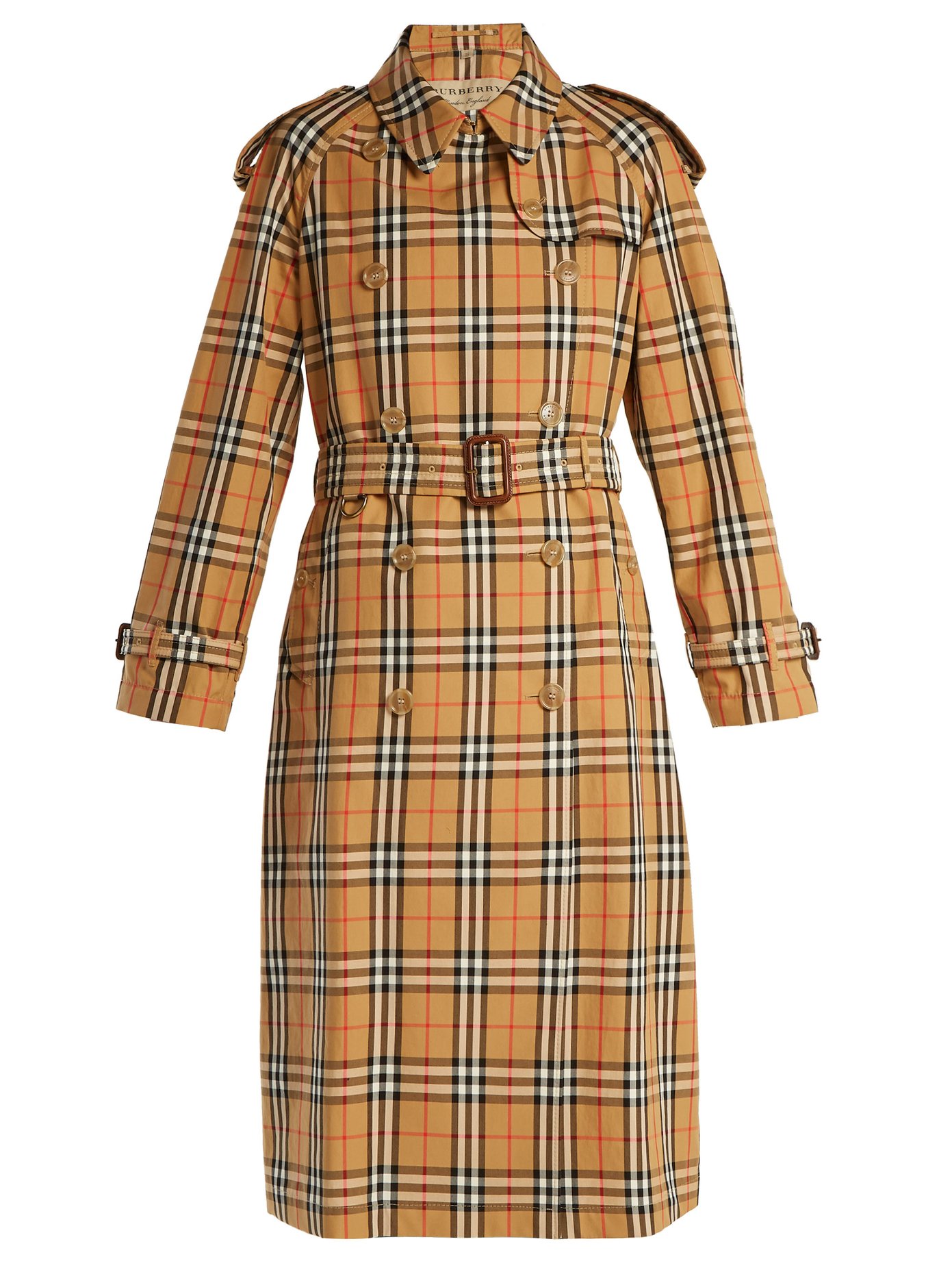Eastheath Vintage-check trench coat 