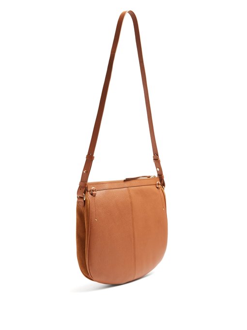 Hana suede and leather satchel cross-body bag展示图