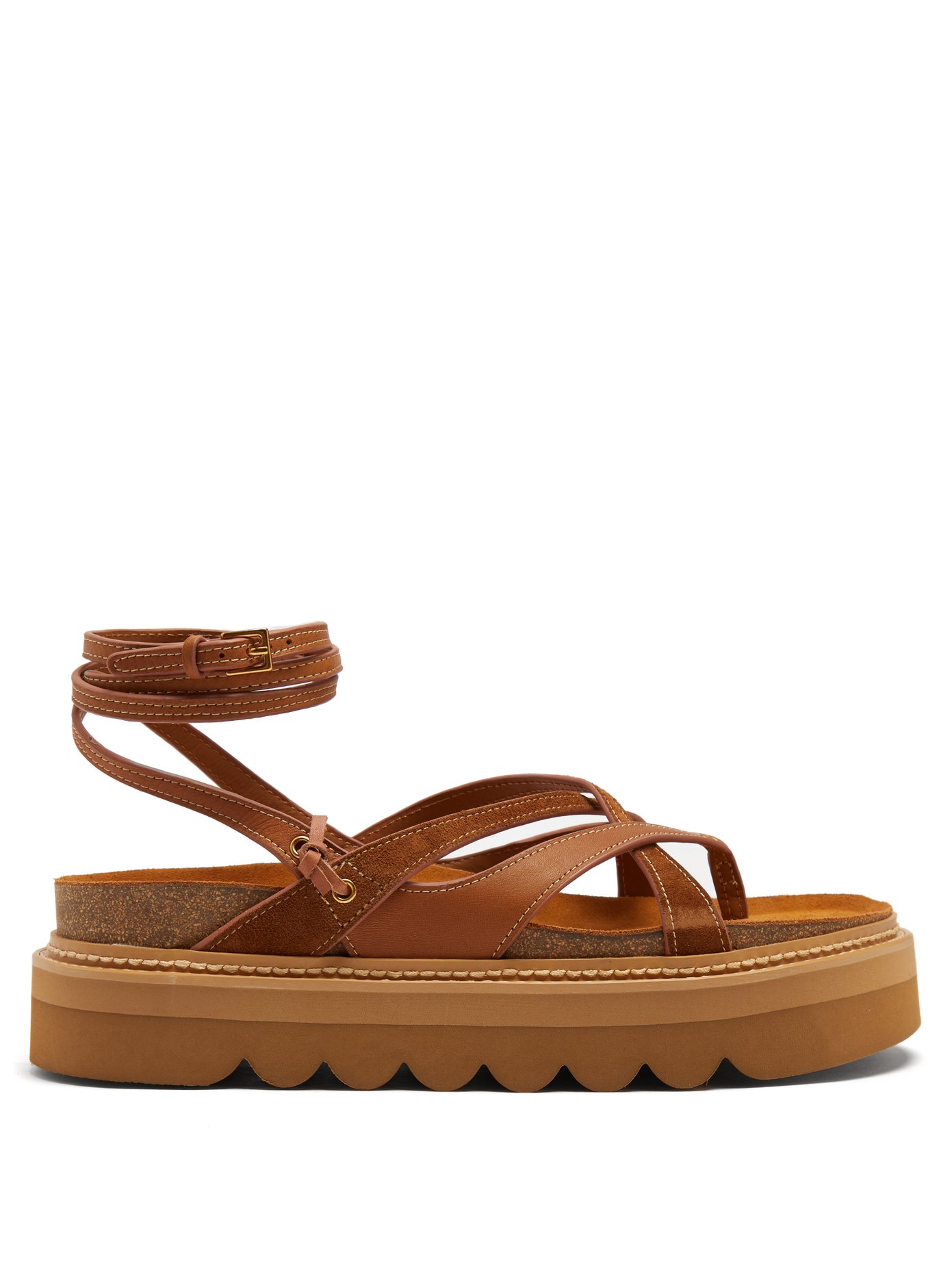 tan flatform sandals