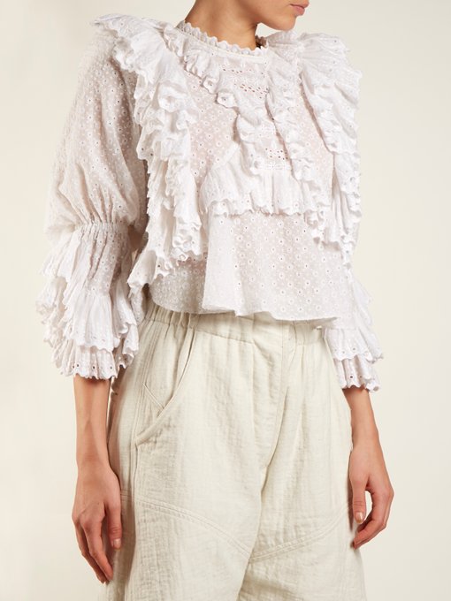 Zim ruffle-trimmed blouse | Isabel Marant | MATCHESFASHION.COM UK