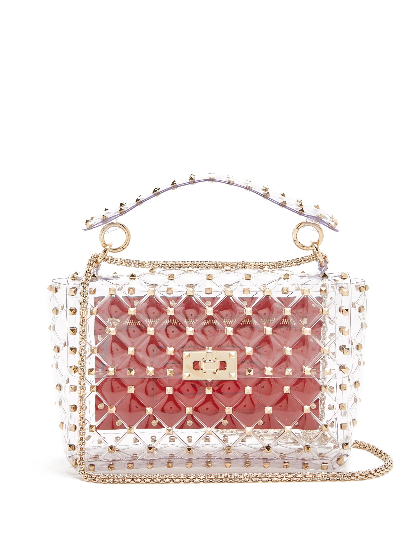 valentino rockstud clear bag