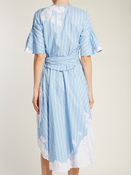 Striped cotton and silk-blend dress展示图