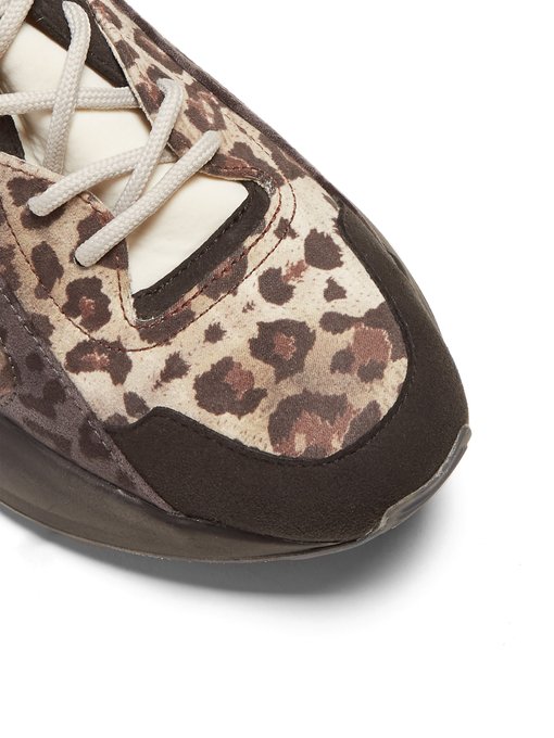 leopard print stripe trainers