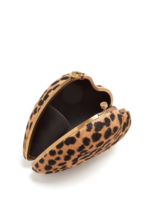 Love Box leopard-print calf-hair clutch展示图