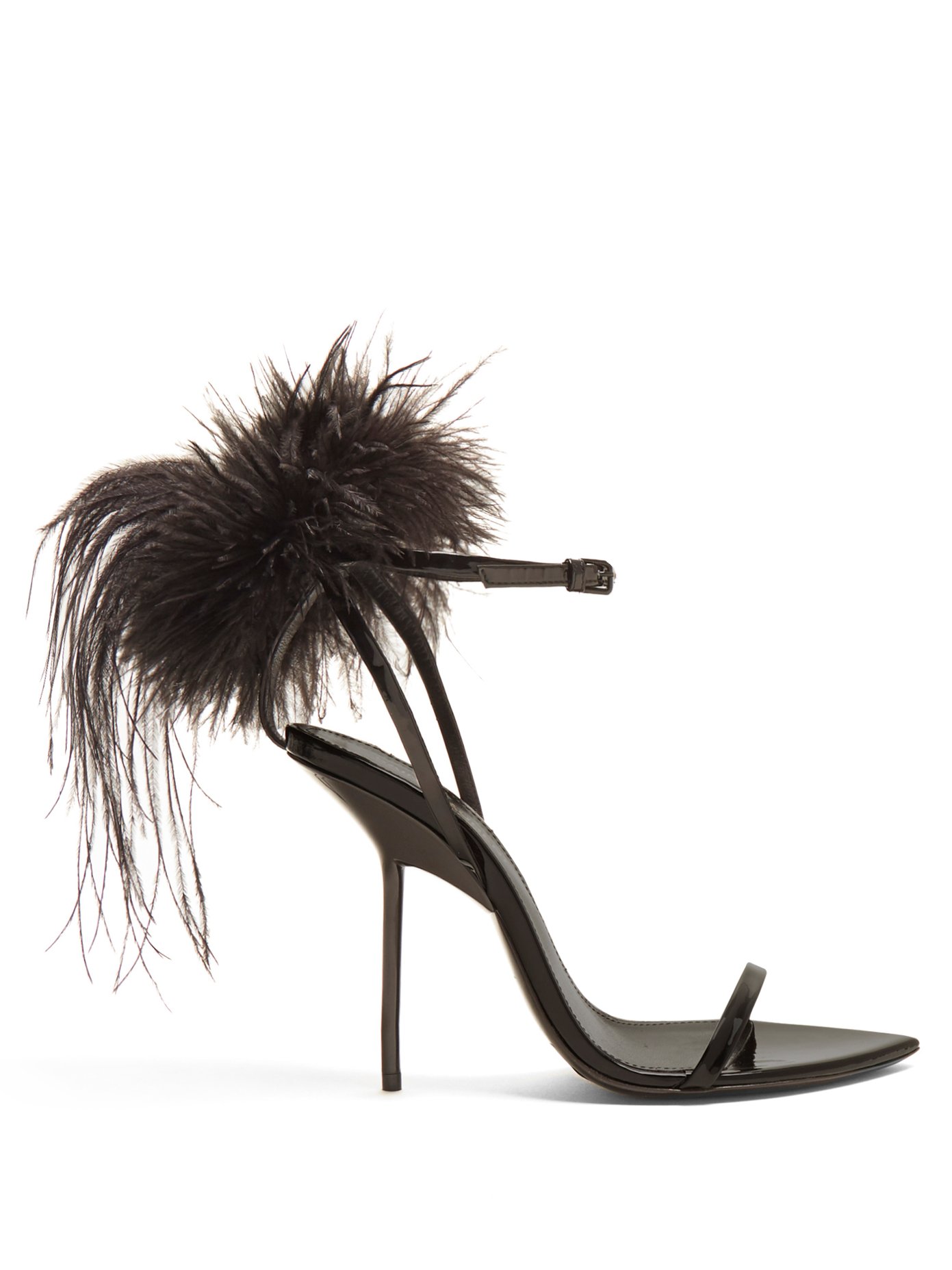 Mansour feather-embellished sandals 
