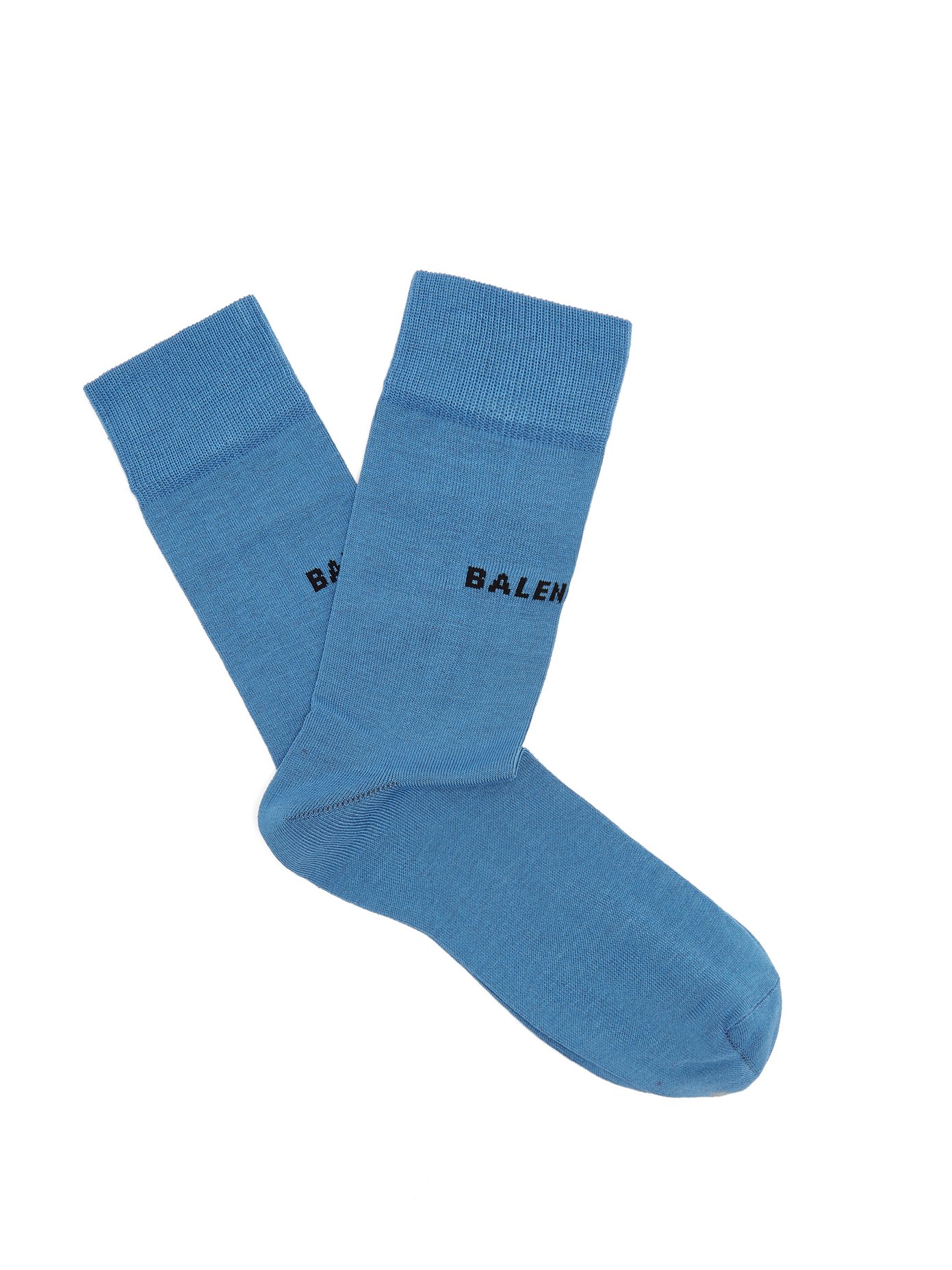 balenciaga logo intarsia cotton blend socks