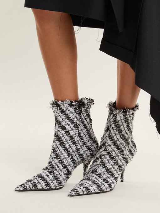 balenciaga tweed boots