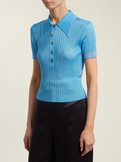 Shanita ribbed-knit polo shirt | Acne Studios | MATCHESFASHION.COM US