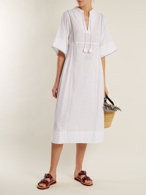 Vienna bell-sleeve cotton-voile dress展示图