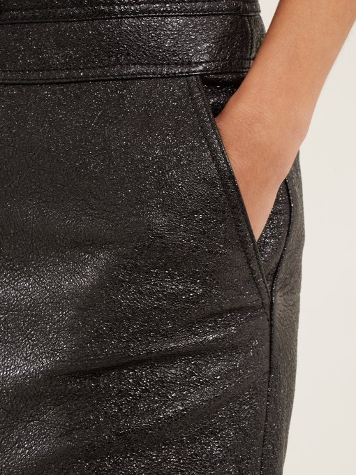 Textured-leather mini skirt展示图